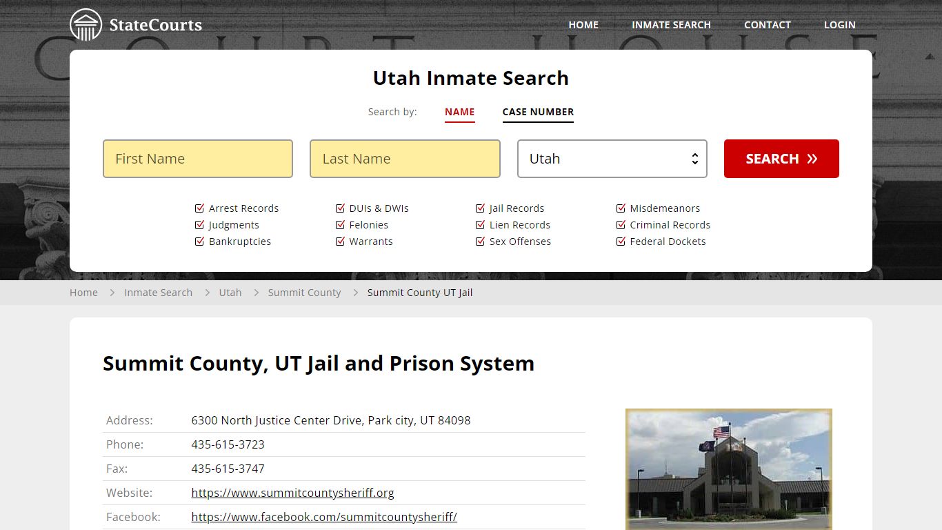 Summit County UT Jail Inmate Records Search, Utah - StateCourts